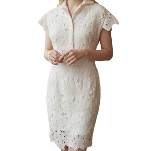 Clocolor white floral lace dress size extra large (XL).
